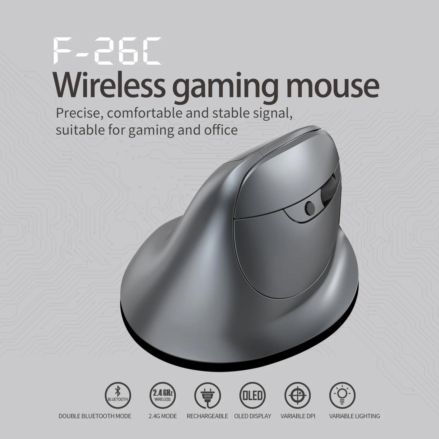 Lefon-Mouse Ergonômico Bluetooth Sem Fio, Rollerball Mice