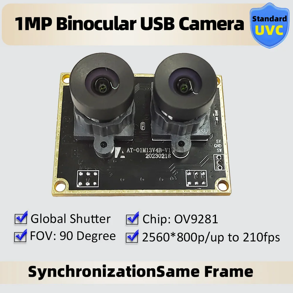 Module Caméra Haute Vitesse 210 ips Double Objectif 1MP pour Drone
