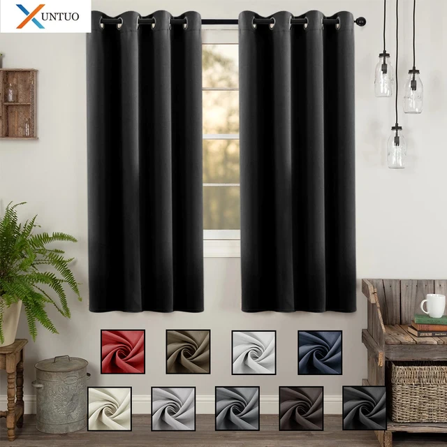 Modern Blackout Short Curtains in the Living Room Bedroom Window Treatments Kitchen Decor Solid Color Thick Blinds Drapes Custom 1