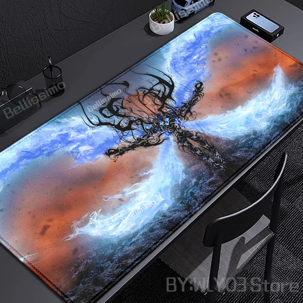 Premium Anime Solo Leveling Gaming Desk Mat - Extra-Large Non-slip HD Mouse Pad with Locking Edges (90x40cm)