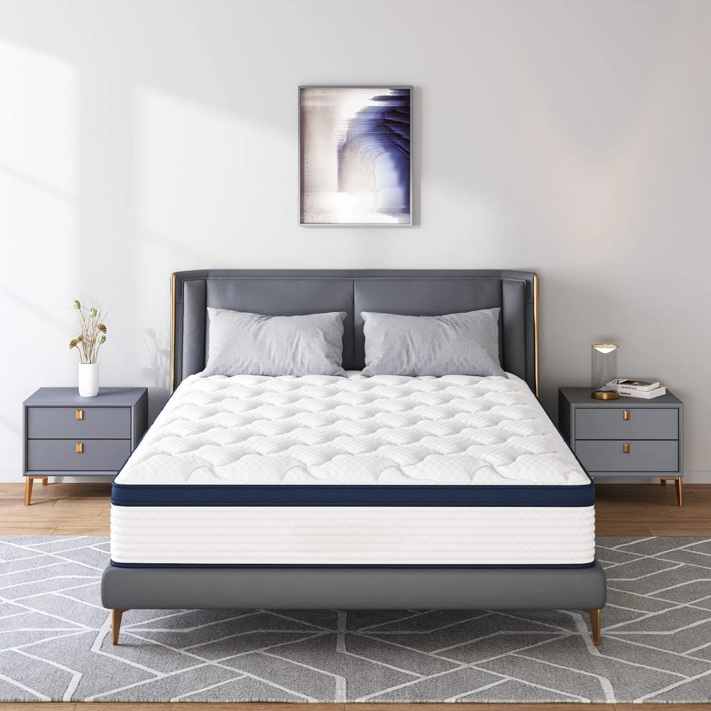 

Deep Sleep 8 Inch Mattress Twin Size in a Box Mattresses Soft Hybrid Mattress Made in USA CertiPUR-US Certified Matress Bed King