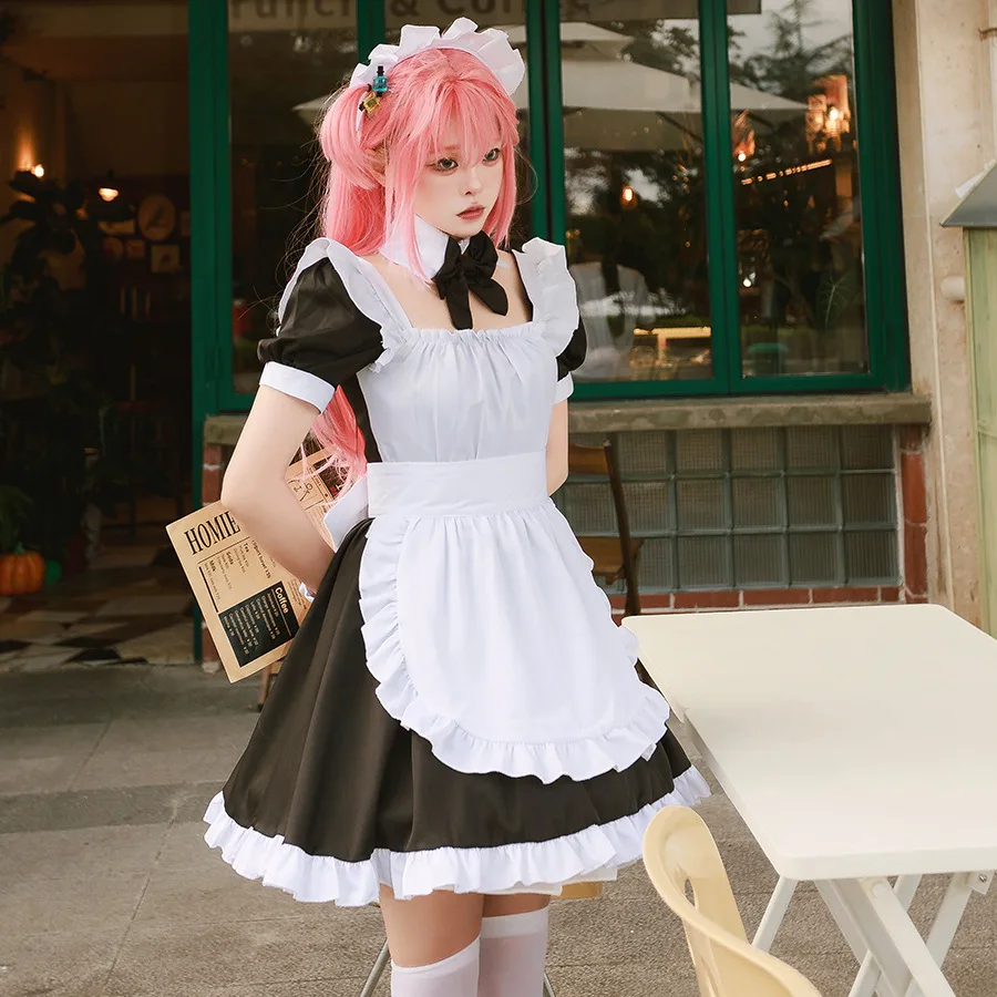 Gotou Hitori Cosplay Anime Bocchi The Rock Gotou Hitori Maid Uniform Dress Short Sleeve Women Halloween Costumes