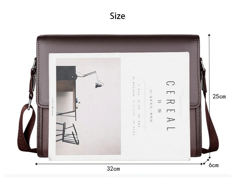 Men's Messenger Shoulder Briefcases PU Leather Executives Designer Business Office A4 Ipad Portfolio Side Crossbody Bag Male