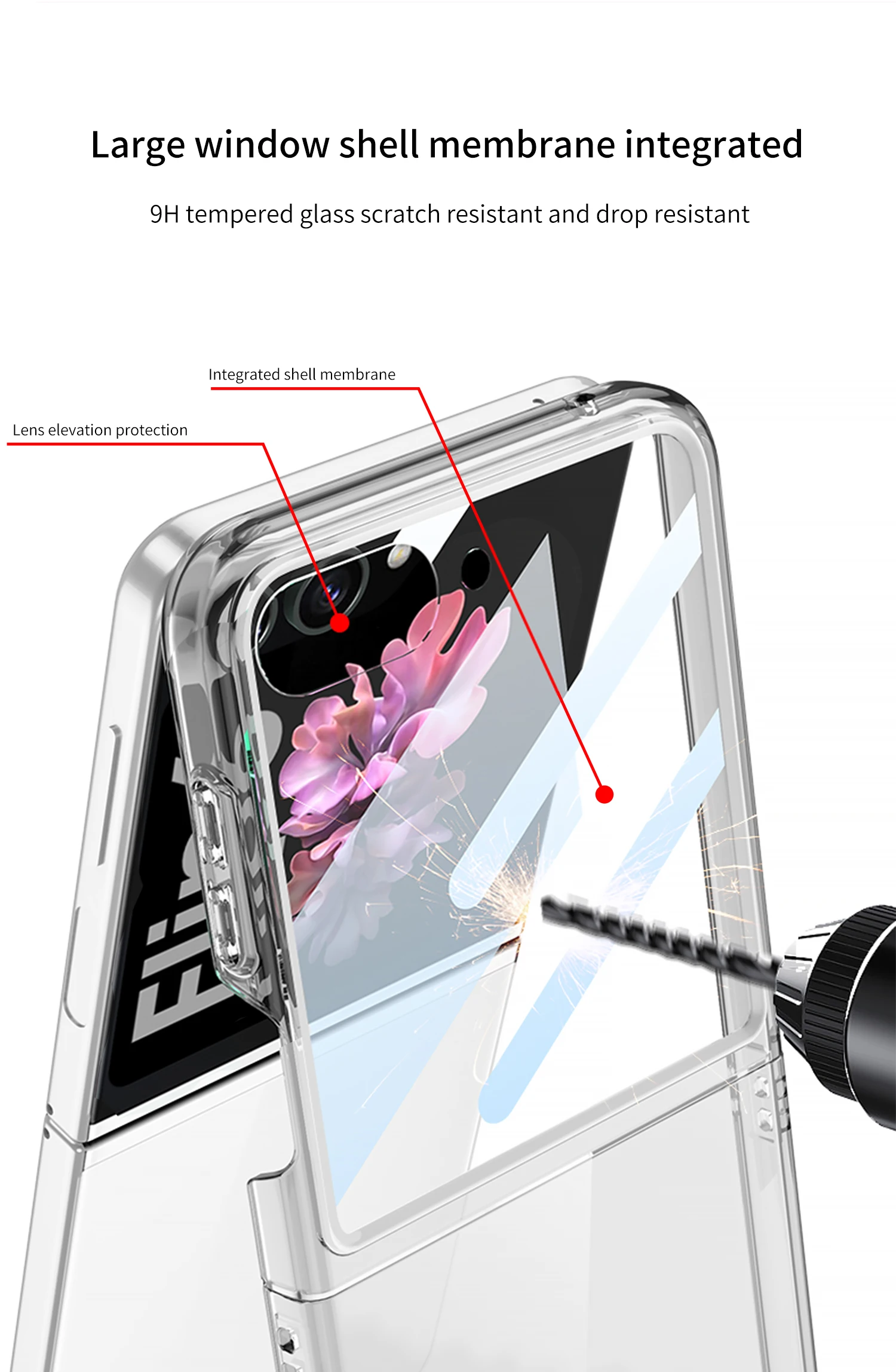 Transparent Outer Screen Glass Case for Samsung Galaxy Z Flip 7 Ultra-thin Plast