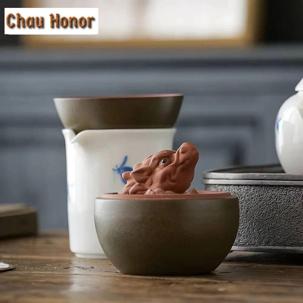 Creative Dargon Egg Tea Infusor Tea Brewing Strainer Set Tea Strainer Holder Household Tea Maker Tea Filter Tea Pets Ornaments