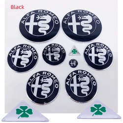 11Pc Car Steering Wheel & Front Hood Emblem Stickers - Multiple Sizes Available - 60mm Wheel sticker (11pcs black silver)