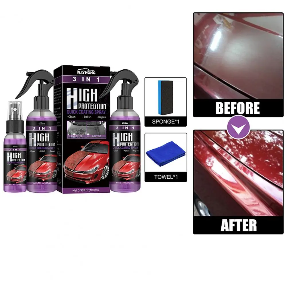 100ML Car Quick Coating Spray Protect Scratch Repair Stain Cleaner Universal Auto Paint Color Change Agent Car Beauty Supplies
