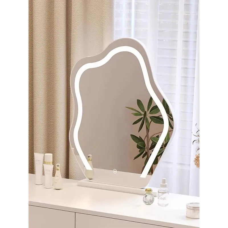 16 * 21 Inch Cloud Mirror Makeup Mirror Dresser Led Desktop with Lamp Internet Celebrity Special-shaped Vanity