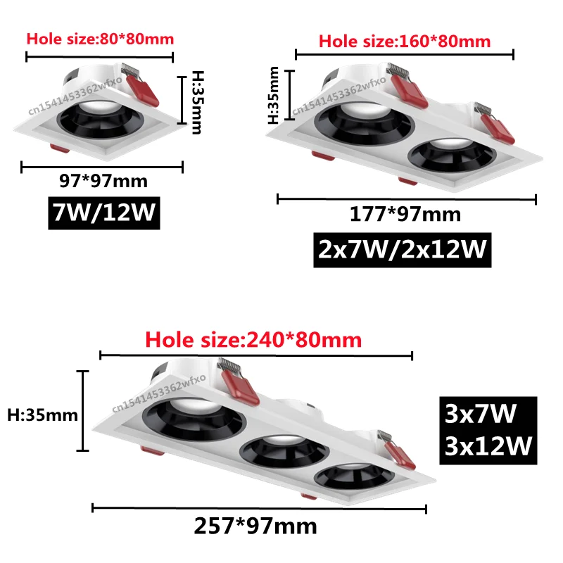 Dimmable LED downlight Spotlight LED ceiling light AC220V embedded cob wall washing light Kitchen indoor lighting bulb