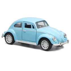 Diecast Metal Pull-Back Action Toy Car (Red) - 1/36 Scale (Beetle Blue)