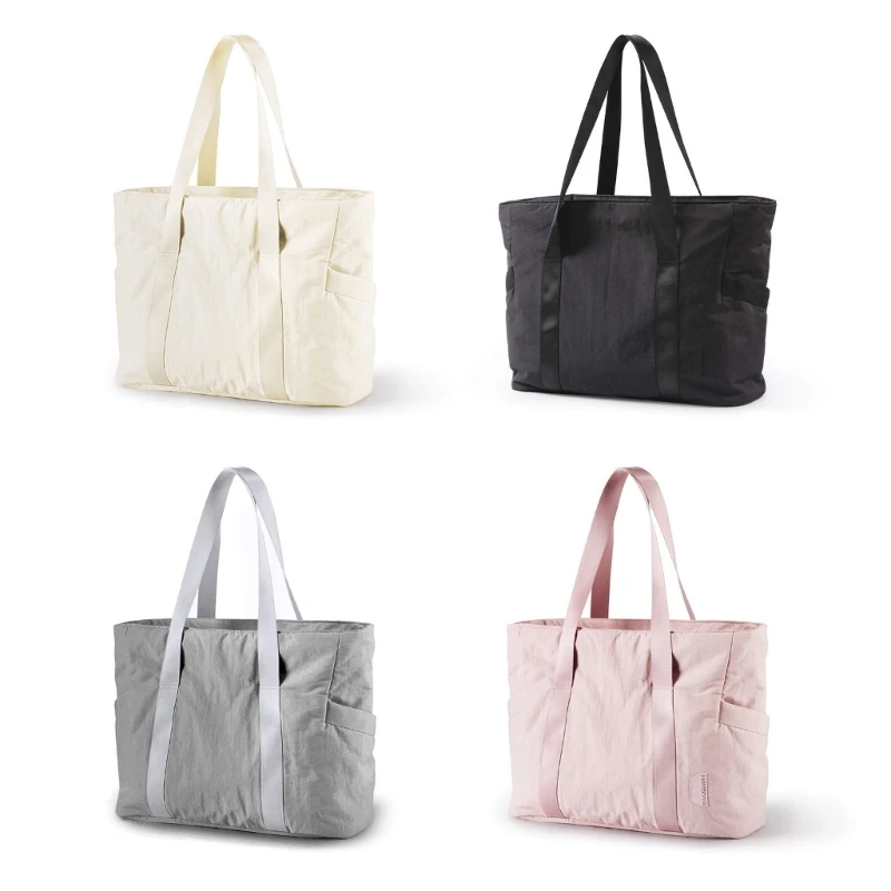 

2024 Сумка Сплошной цвет Сумки на плечо Большая вместительная сумка для ноутбука Сумка для покупок для женщин Нейлоновая сумка