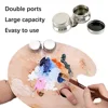 1/2pcs Stainless Steel Palette Cup Large Mouth Double Dipper Palette Cup Portable with Lid Art Oil Pot for Acrylic Oil Painting 3