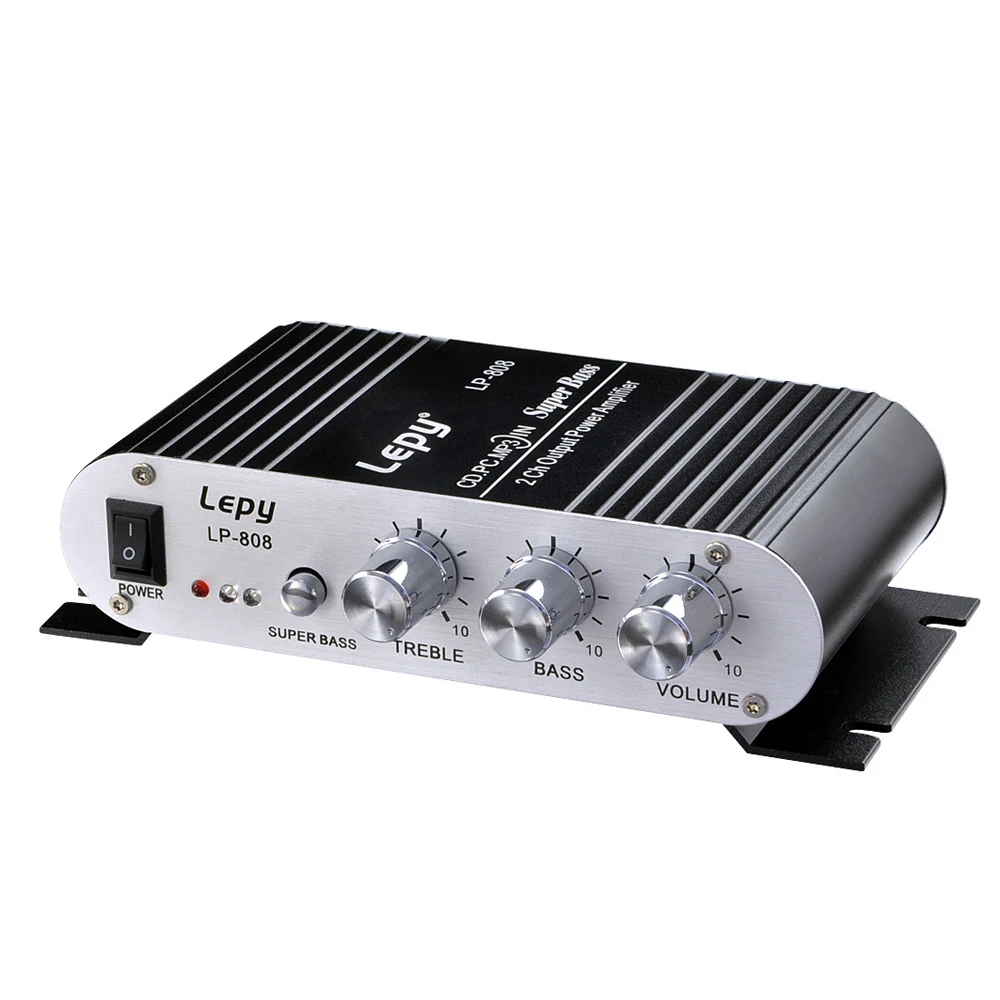 Lepy lp-808 HIFI Power Amplifier High Quality RCA Input/Output RMS 20W*2 Treble/