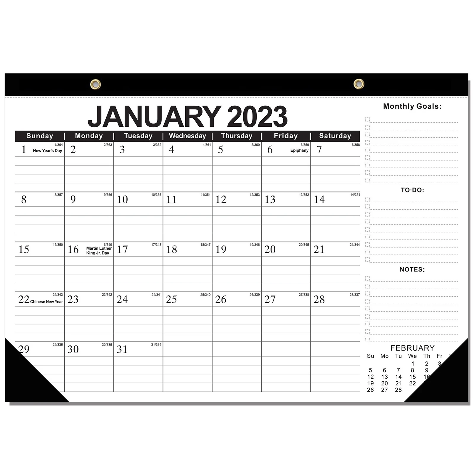 

2023-2024 Daily Planning Home Office Writing Block Protective Cover Notes Wall Hanging Organizing Large 18 Months Desk Calendar
