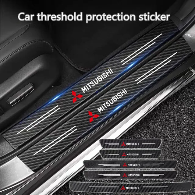 Carbon Fiber Car Sticker Car Door Trunk Protective Strip Decal For Mitsubishi Asx Lancer Pajero Outlander L200 Delica Eclipse