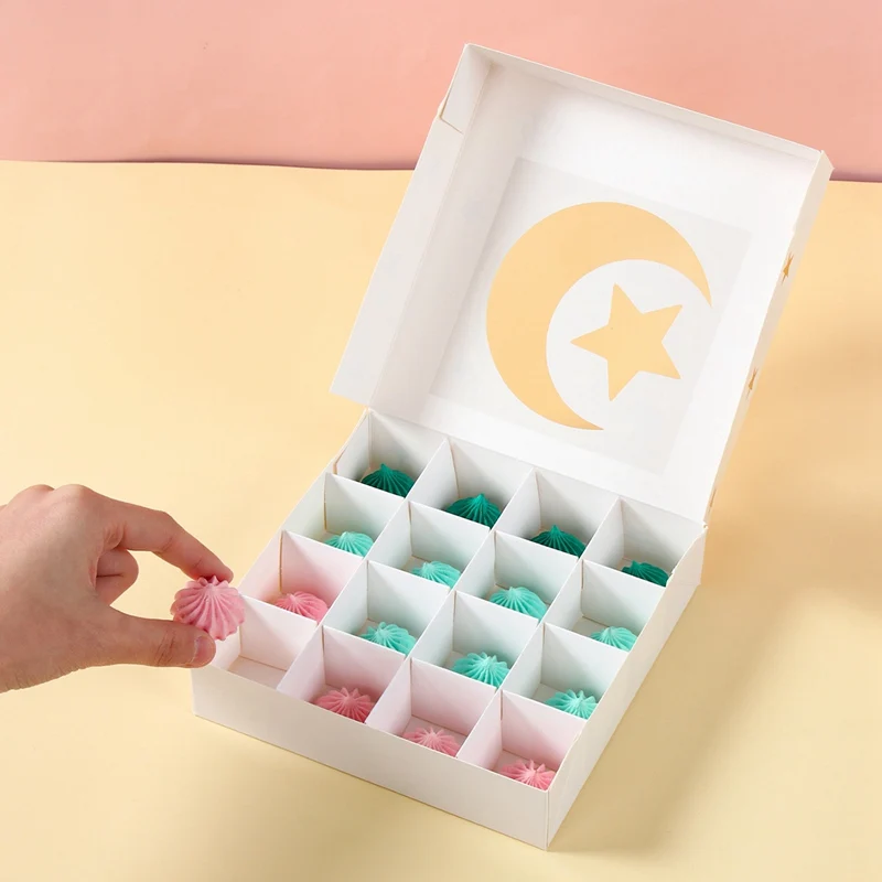 2Pcs Eid Mubarak Cake Boxes with Clear Window, Ramadan Kareem Transparent Candy and Cho... - SKU EMCB1551 - UGI Packaging