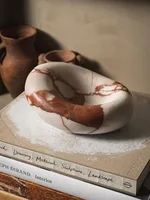 French Retro Marble Art Tray Creative Home Decor Wabi-Sabi Style Living Room Decoration Food Fruit Tray High-End Hotel Decor 1