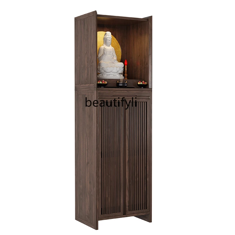 

Черный орех Будда нишевая Новинка в китайском стиле шкаф для одежды Avalokitesvara Будда буддийская буддистская горелка для благовоний