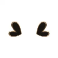 S925 Silver Needle New Love Design Sense Unique Small Group Earrings Simple Black Women's Ear Jewelry Wholesale And Retail - Image 5