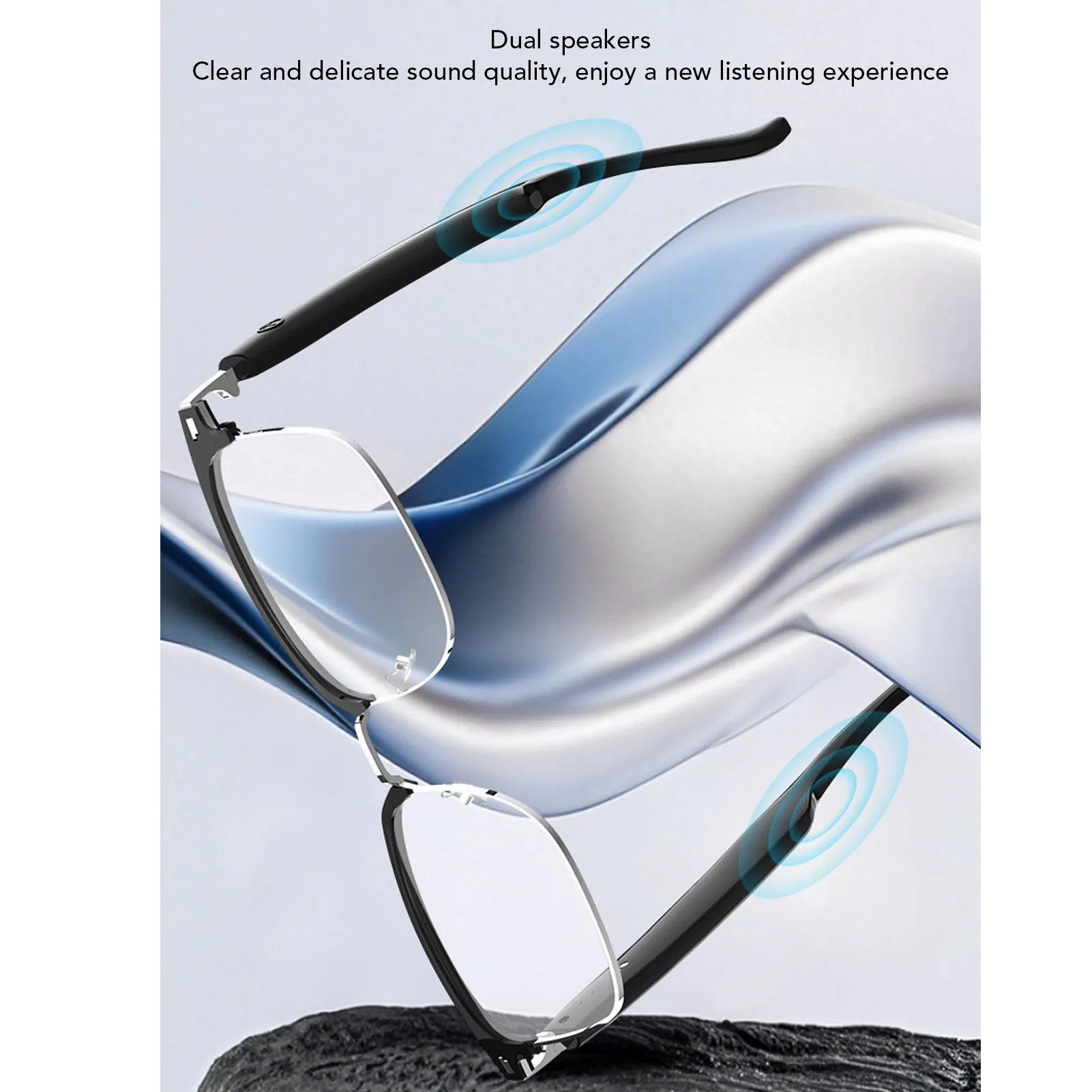 Wireless Bluetooth Glasses Anti Blue Light Touch Control Lightweight Music Glasses Left And Right Speakers For Men For Calling