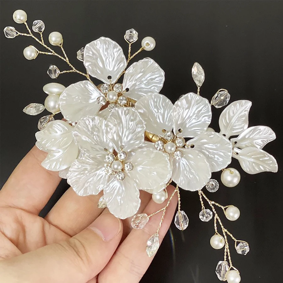10 fermagli per capelli a forma di fiore bianco, eleganti accessori per capelli per bambine che festeggiano la comunione, mini fermagli per capelli con strass, adatti per matrimoni, capelli lisci