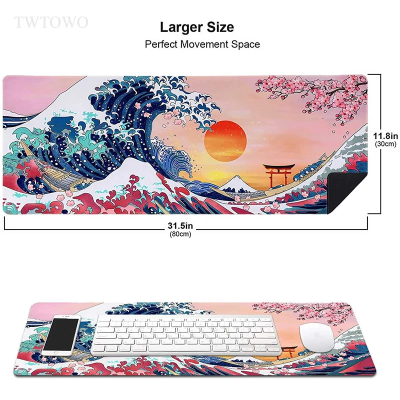 Japan Great Wave mouse pad gaming mousepad Mouse Pad Gamer XL Custom Home New Mousepad XXL MousePads Keyboard Pad Soft Natural Rubber Carpet PC Mouse Mat