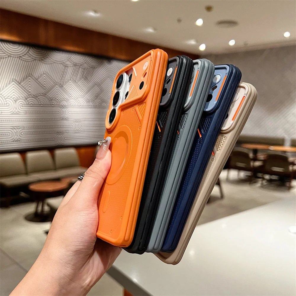 MagSafe-Compatible Shockproof Matte TPU Phone Case with Wireless Charging Protection