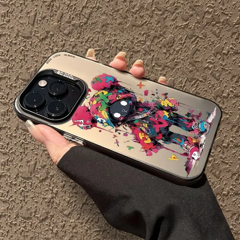 Аксессуары для IPHONE11 IPHONE12 IPHONE13PRO 14PRO 15 15PRO 15PROMAX персонализированный мультяшный граффити медведь фотосессия