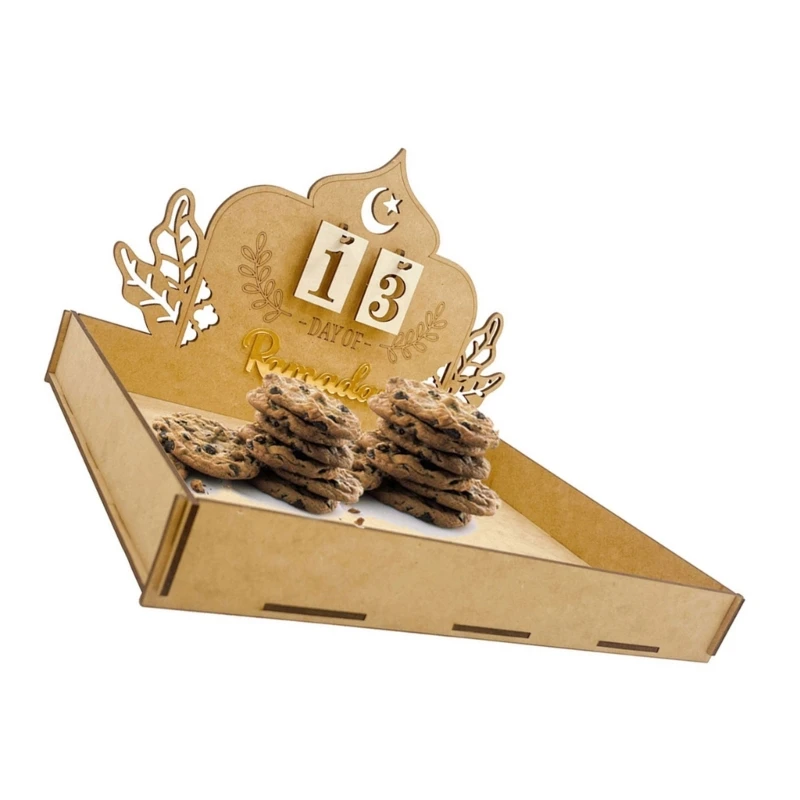 Eidmubarak Ramadans Countdown -Kalender Crafts Dekorationen Lebensmittelschale Zugang für Küche Esstisch Party Dekorationen B03E – Detail 9