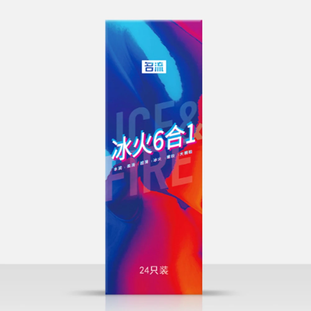 24pcs Ultra Thin Condom Adult Sex Toys Smooth Lubricatted Penis Sleeves Ice Fire Feeling Condoms Sex Products Contraception