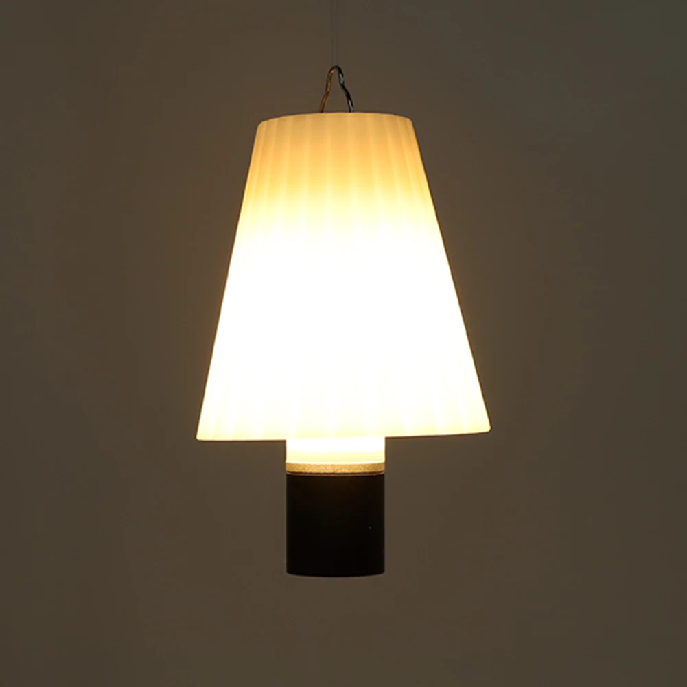 Camping Light Lampshade with Top Handle Flashlight Lamp Shade White Pleated Flashlight Cover Hangable for Camping Hiking