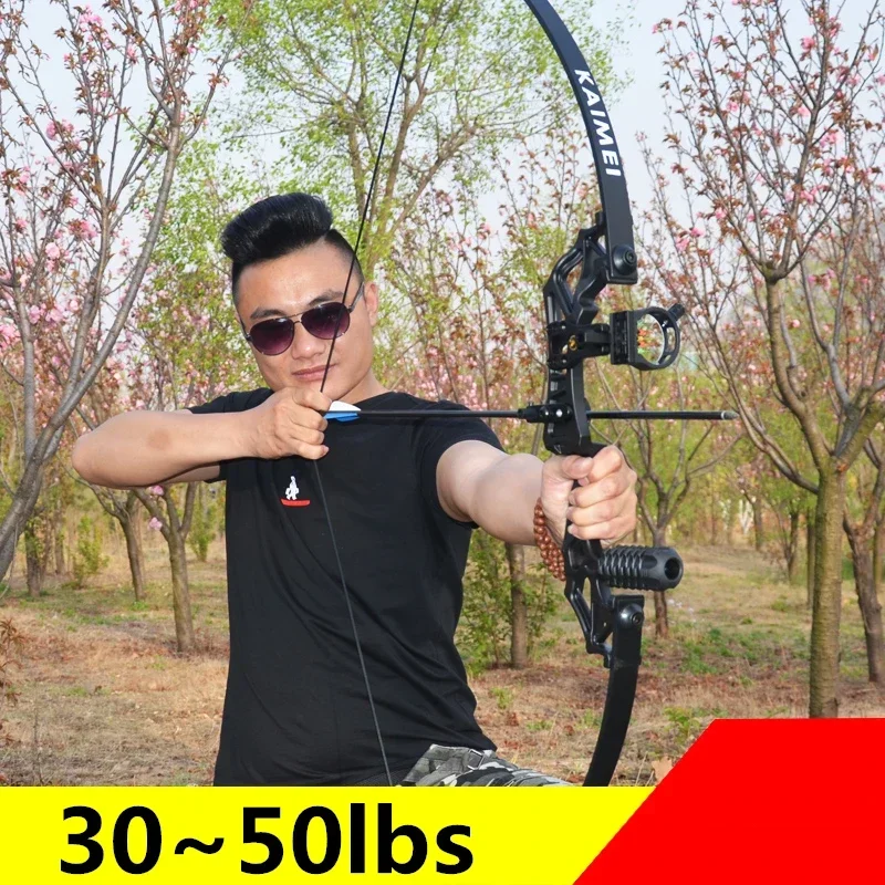 Arco de tiro recto profesional, 30-50 libras, potente arco de tiro con arco  y flecha para caza al aire libre, deportes al aire libre