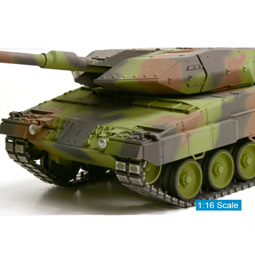 RC TANK 1/16 German Leopard 2A6 Main Battle Tank Toy Full Metal World War II Tank Chariot with Smoke Sound Set Tank Toy RTR 4
