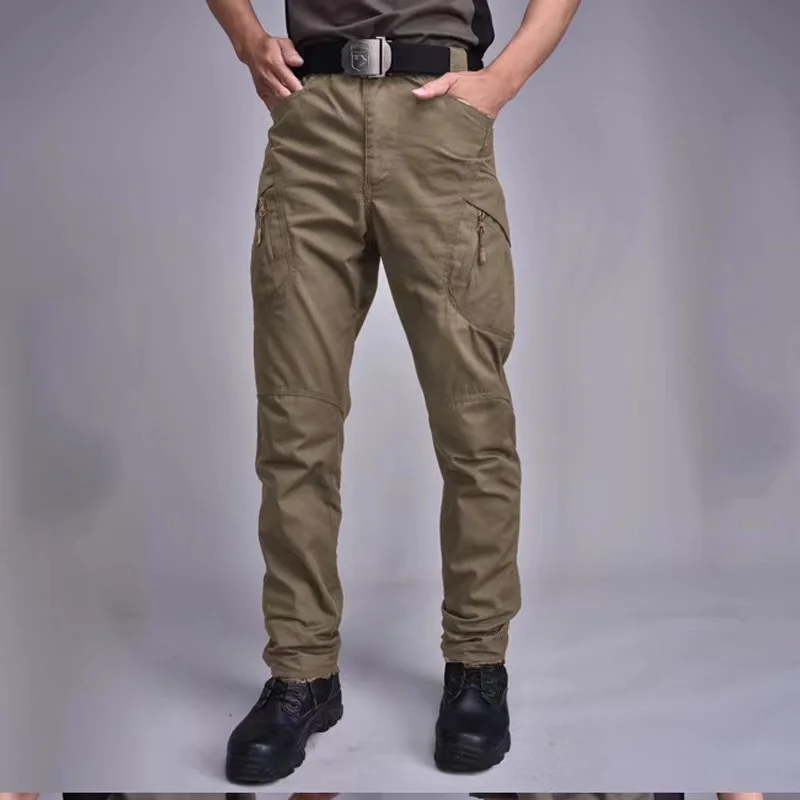 

New Mens Tactical Pants Multiple Pocket Elasticity Military Urban Commuter Tacitcal Trousers Men Slim Fat Cargo Pant 5XL