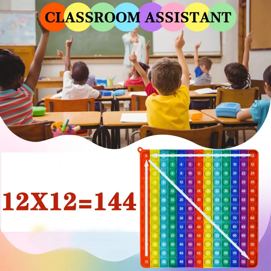 Children Educational Toys Digital Multiplication Table Game Fidget Math Manipulative for Kids Learning Stress Relieving 3