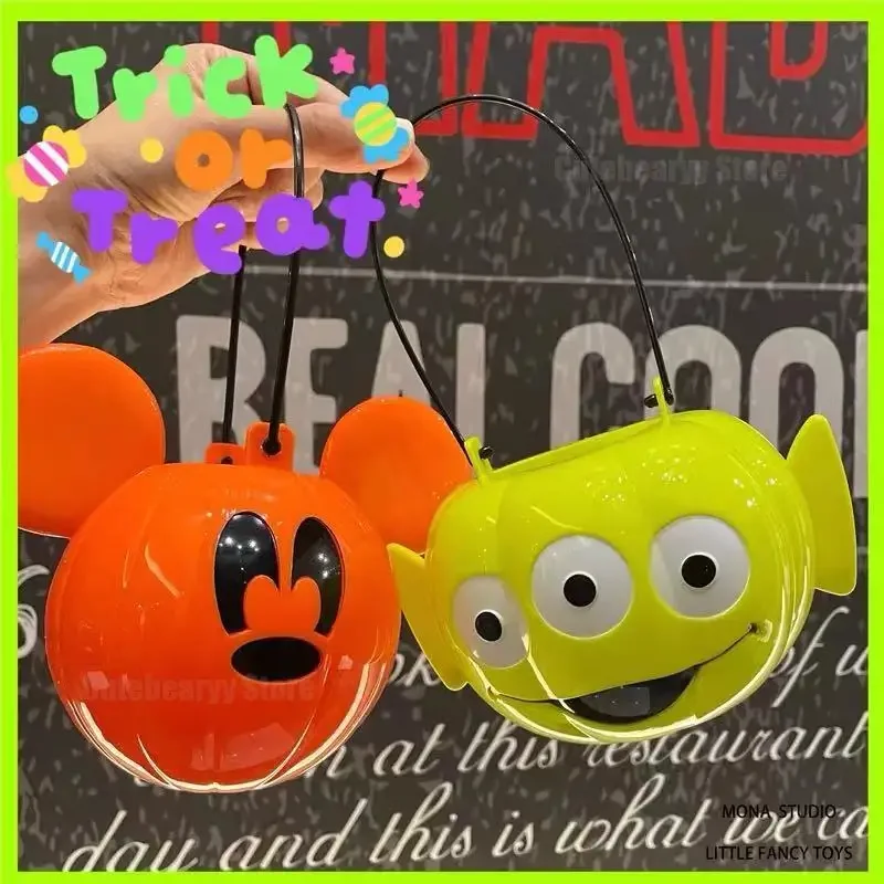 Disney Mickey Jack-o-lantern Storage Bucket New Cute Cartoon Fashion Kids Candy Cookie Snack Bucket Storage Birthday Gift
