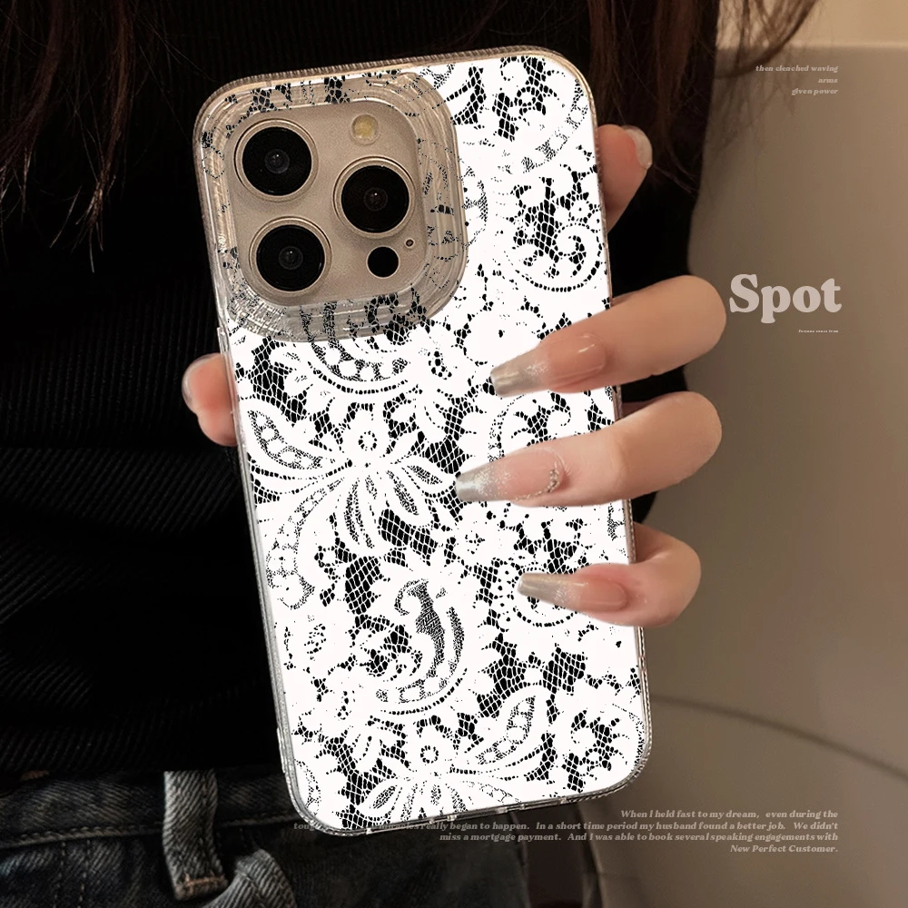 Elegant Hollow Lace Design Phone Case Cover