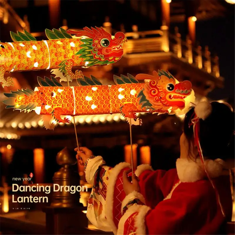 

Dragon Lantern Handmade Material Bag Unique Design Lantern Children Intangible Cultural Heritage Dragon Lantern Waterproof Lante