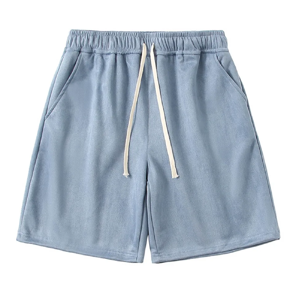 Mens Casual Suede Sports Beach Shorts Plus Size