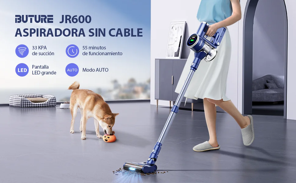 JR600-aspiradoras de mano inalámbricas para el hogar, 400W, 33000PA,  batería extraíble con ventosa para mascotas, 1L - AliExpress