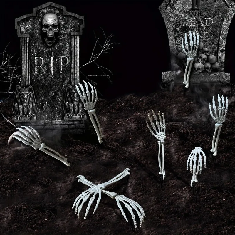 Plastic Halloween Skeleton Hand Decorations for Outdoor Yard