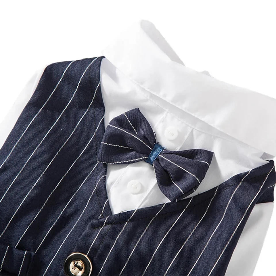 Gentleman Dog Suit Formal Shirt with Bowtie