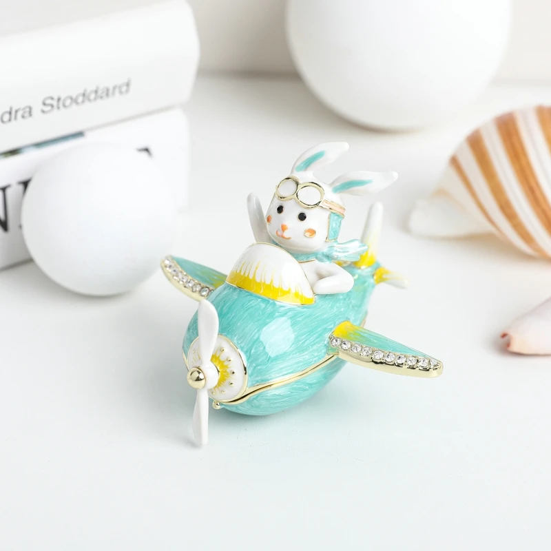 

SHINNYGIFTS эмалированная коробка-безделушка, кролик на самолете, маленькая Подарочная коробка, рождественские подарки для девочек на день рождения