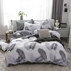 Double bed Quilt Duvet cover Microfiber bedding queen king Twin size 220x240 for single nordic style Plaid Geometric Minimal