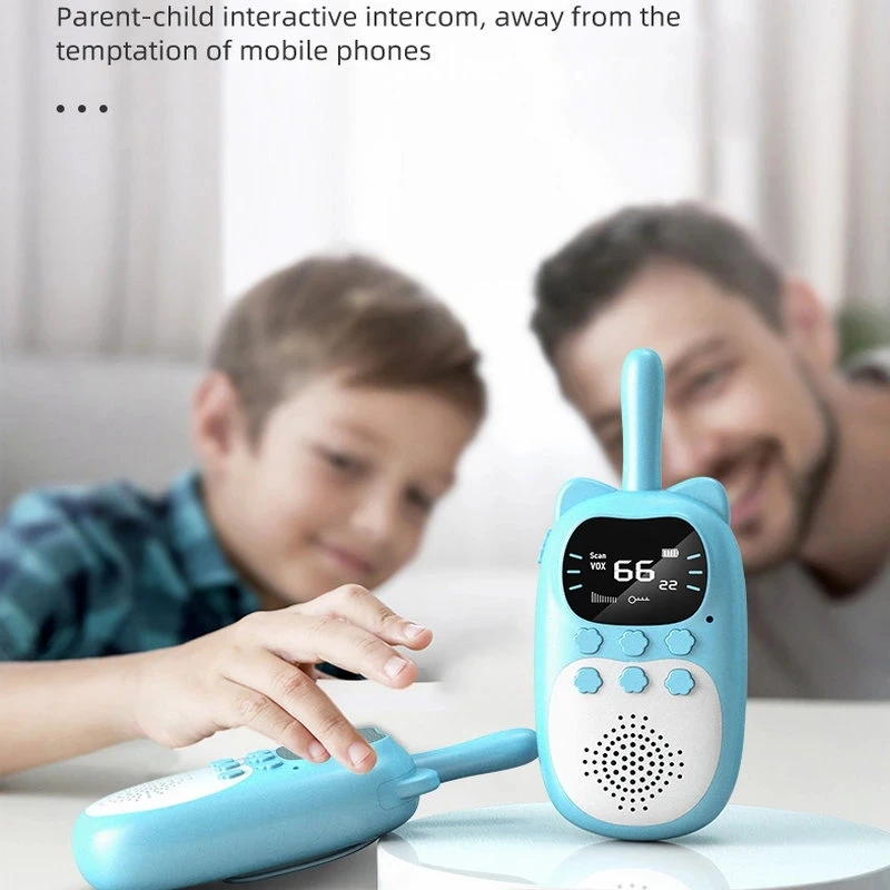 2pcs Kids Walkie Talkie Rechargeable 1000mAh Handheld 0.5W 3km Radio Transceiver Interphone for Children Toys Birthday Gifts 5