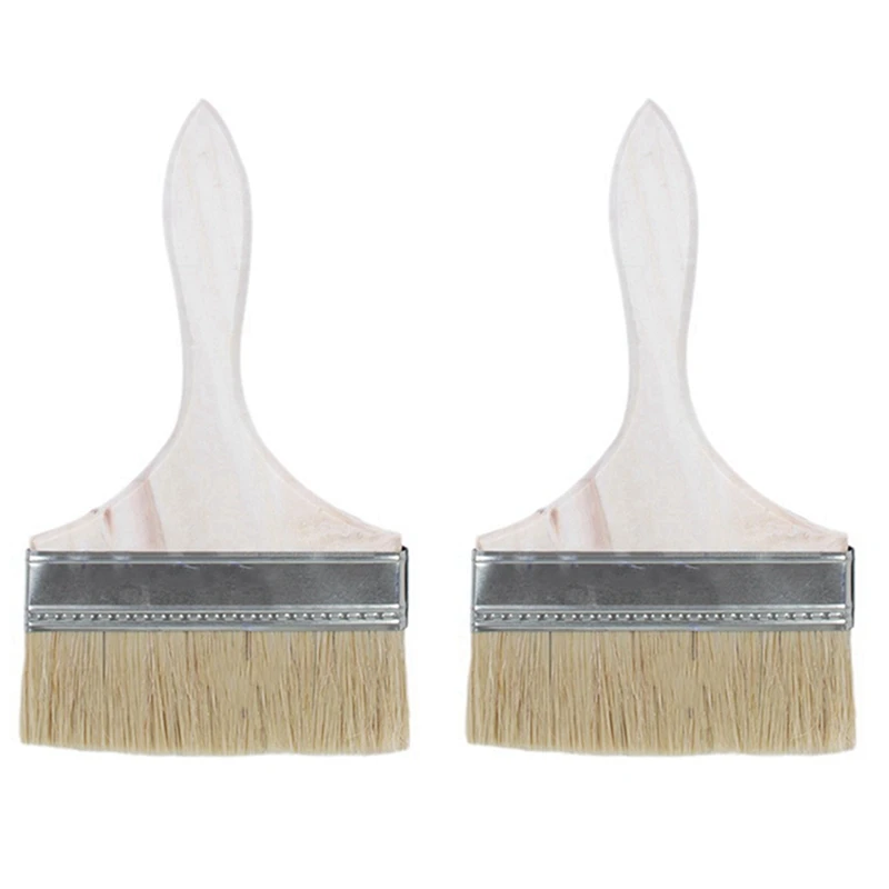 

2X Wide Wooden Handle Paint Brush Wall Painting Tool For Acrylic Oil Painting School Art Supplies Paint Brush