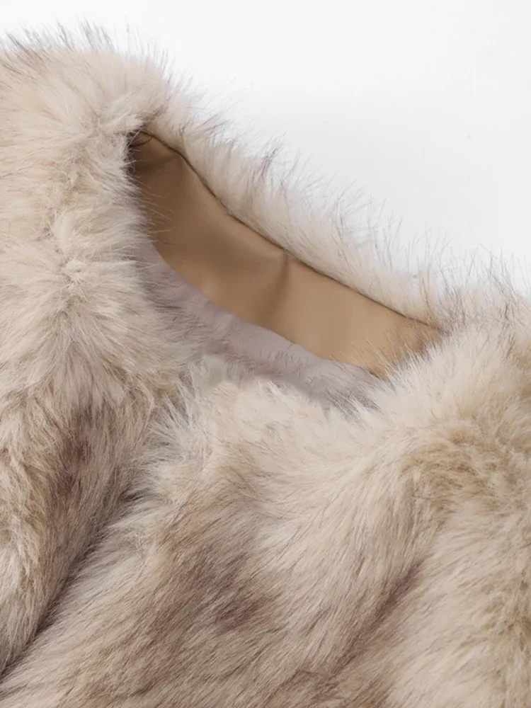 2024 Women Faux Fur Coat Autumn Winter High Quality Fluffy Short Coat Faux Fur Jacket Ladies Furry Fashion Coat 5