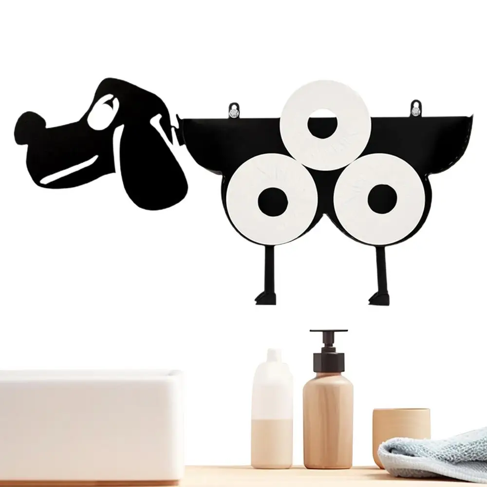 Description Picture 2 of itemCute Metal Dog Shape Toilet Tissue Rack Iron Free Standing Storage Rack Roll Paper Holder Bathroom Accessories Tissue organizer