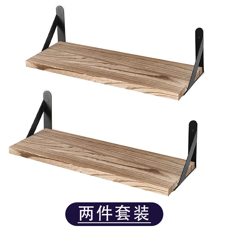 2 Pcs/set Solid Wooden Shelf Floating Shelf Wall Shelves Home Decor Storage Rack Display Organizer for Livinging Room Kitchen