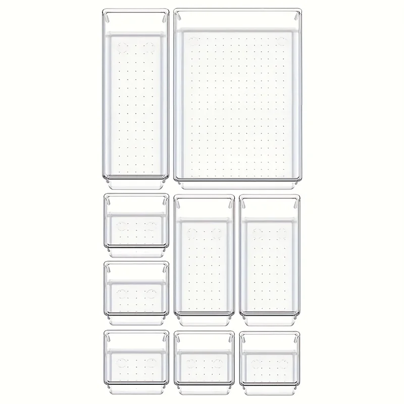 Clear 15 In. X 6.22 In. Acrylic Drawer Organizer Set, Non-Slip Storage Bins For Makeup, Jewelry, Kitchen, Office SA1159B183 - The Home Depot - View #2